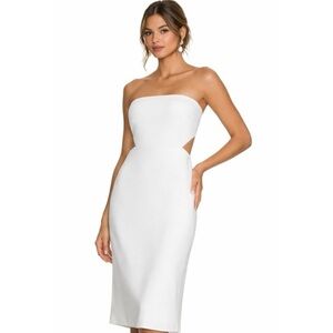 Sachin & Babi Sadie White Strapless Open Back Midi Dress NWT